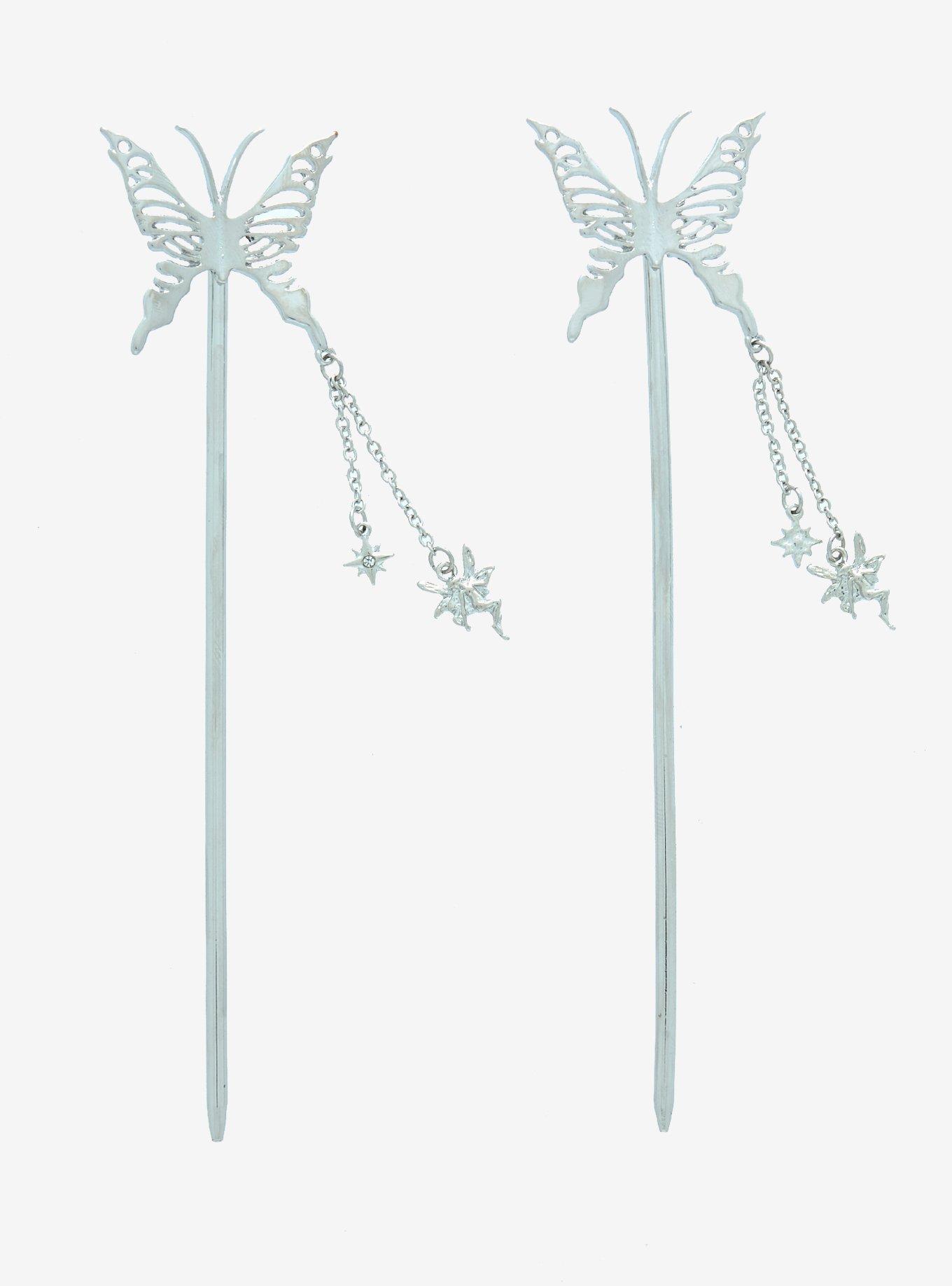 Thorn & Fable Butterfly Skeleton Fairy Hair Stick Set, , alternate