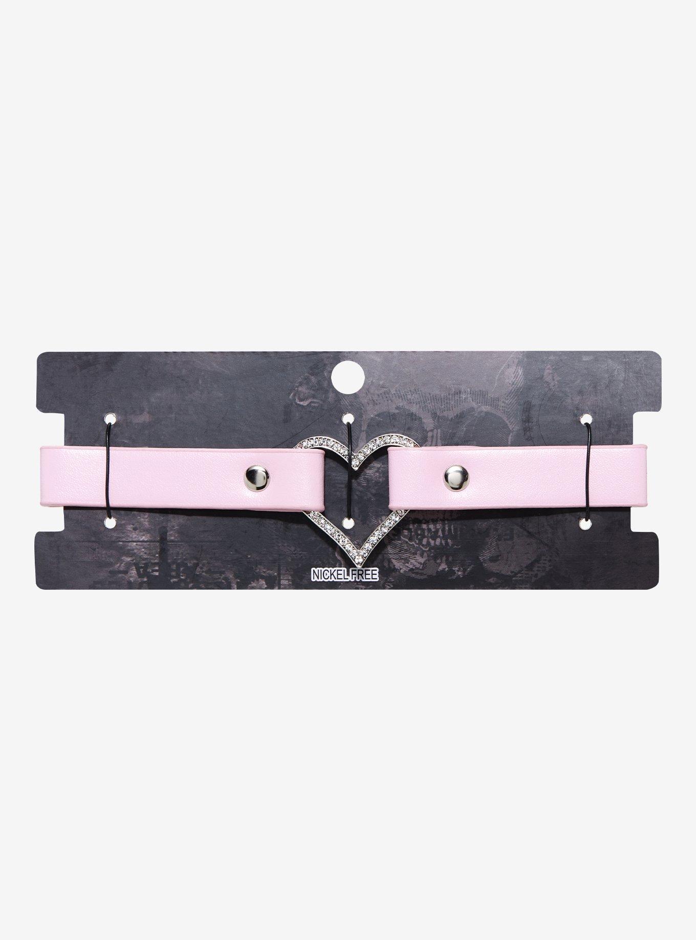 Pink Bling Heart Choker, , alternate
