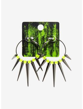 Neon Beads Spike Hoop Earrings, , hi-res