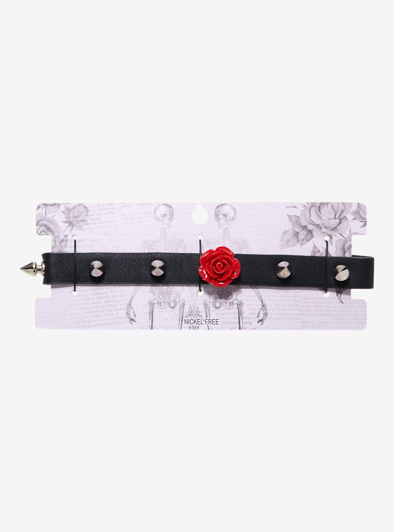 Red Rose Spike Choker, , alternate