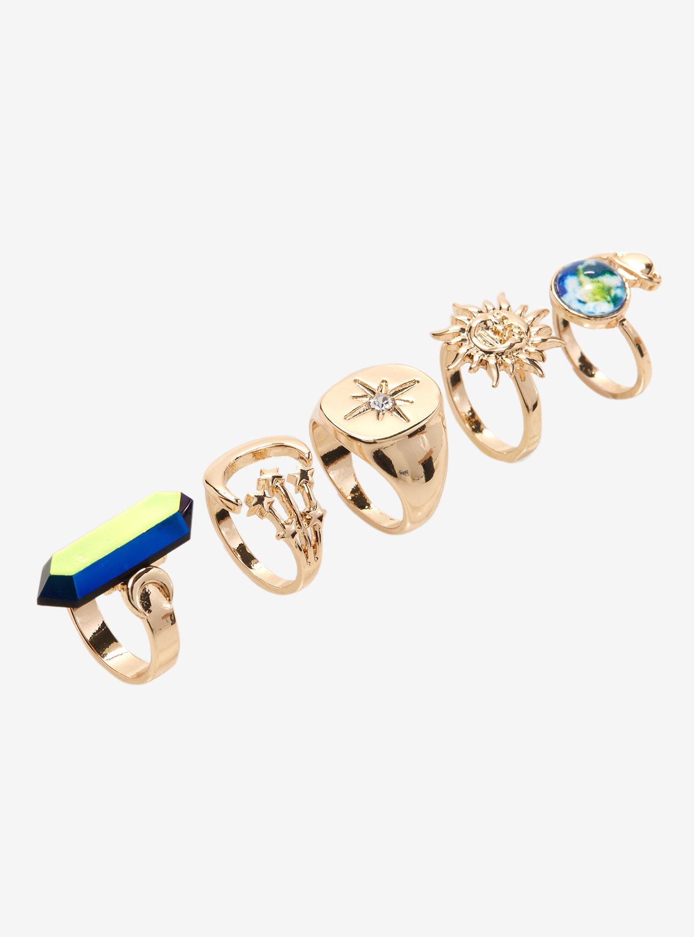 Gold Celestial Statement Ring Set, , alternate