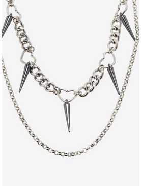 Heart Chain Spike Necklace, , hi-res