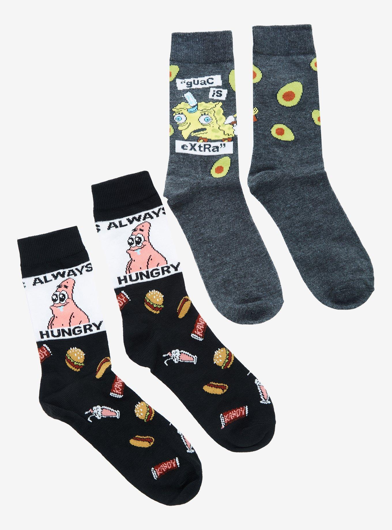 SpongeBob SquarePants Food Crew Socks 2 Pair, , alternate