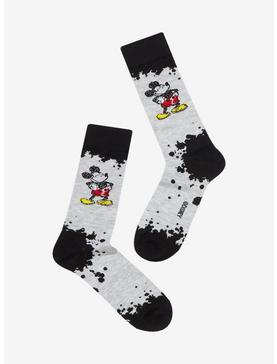 Plus Size Disney Mickey Mouse Paint Splatter Crew Socks, , hi-res