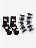 Hello Kitty Gingham Fuzzy Socks 2 Pair, , alternate
