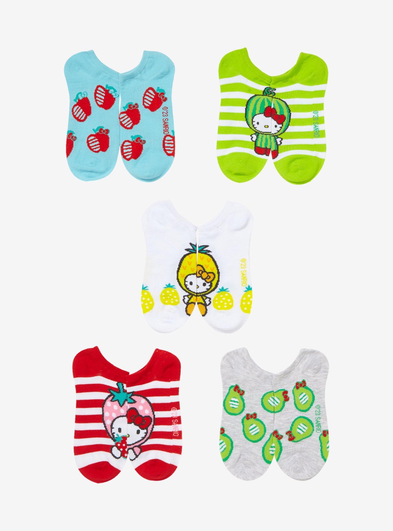 Hello Kitty Fruit No-Show Socks 5 Pair, , alternate