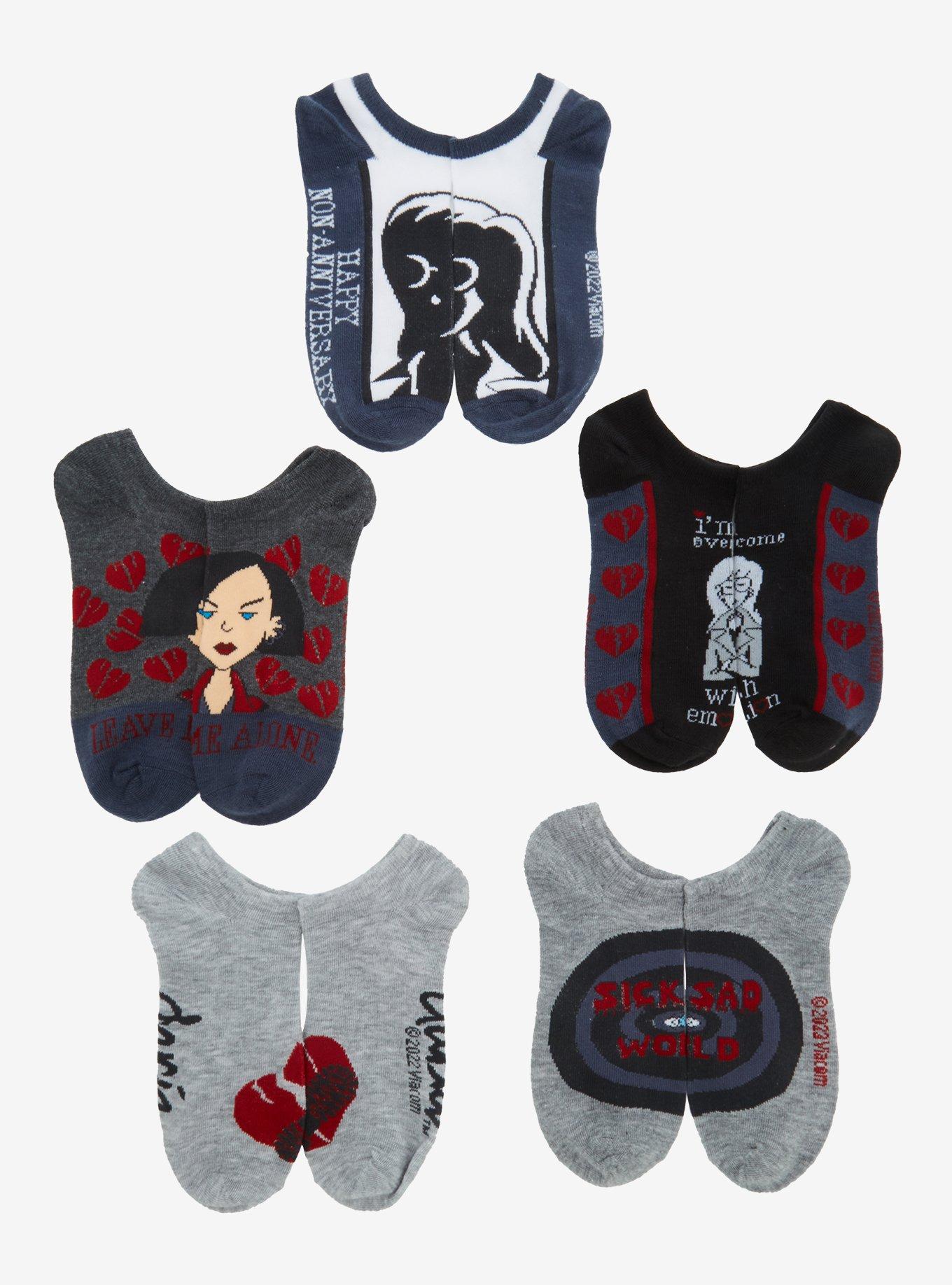 Daria Broken Heart No-Show Socks 5 Pair, , alternate