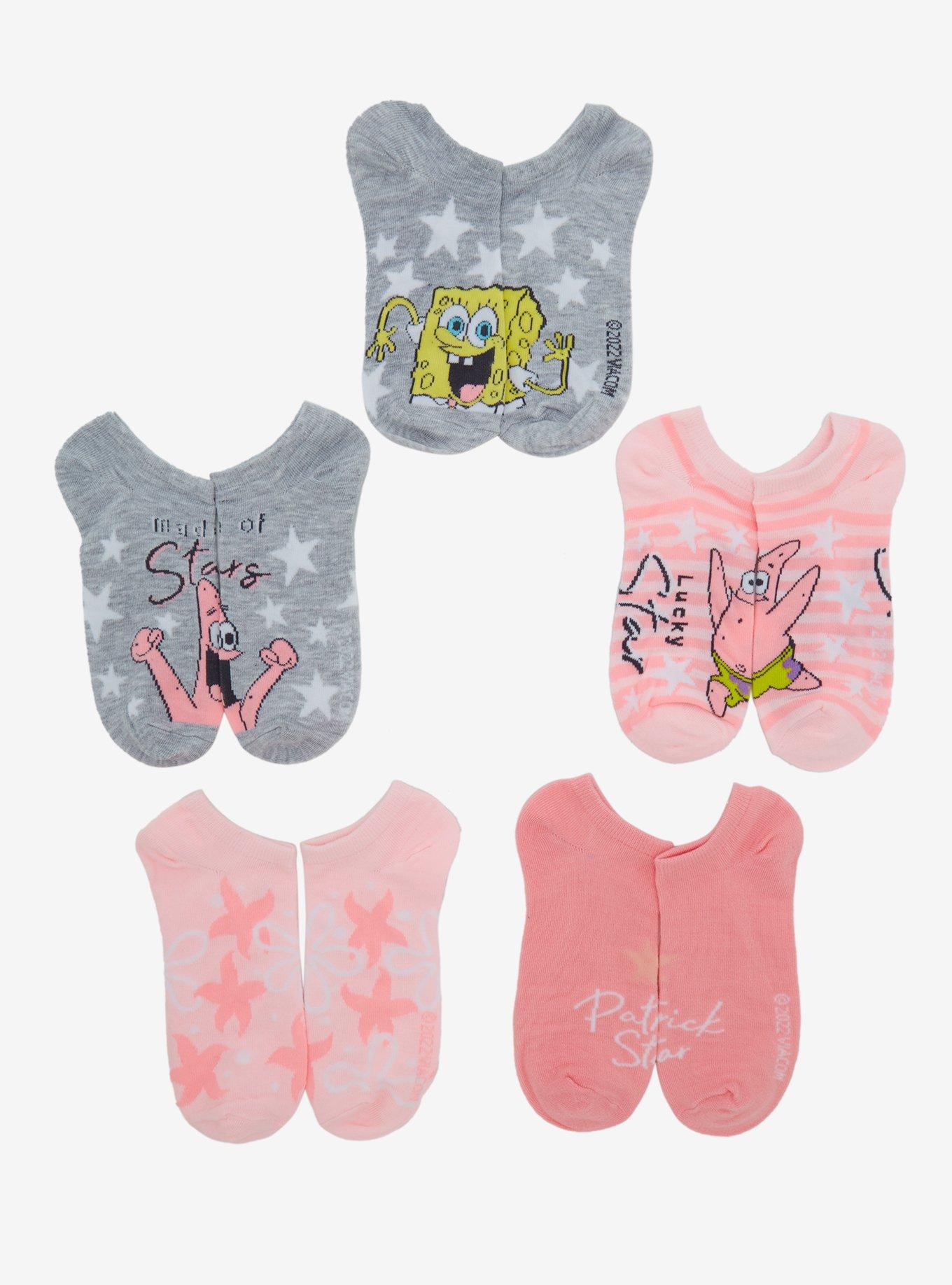 SpongeBob SquarePants Duo Pink No-Show Socks 5 Pair, , alternate