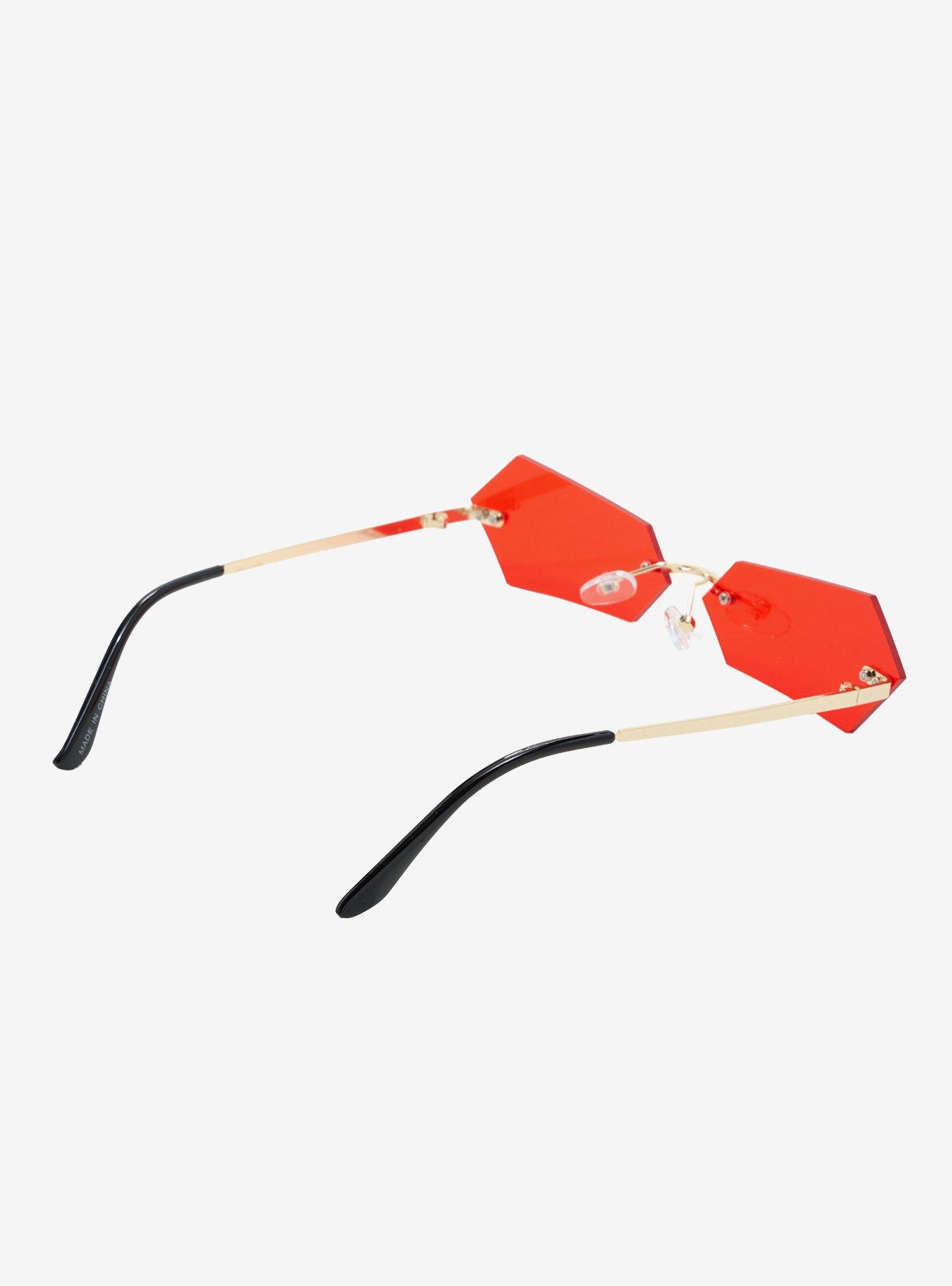 Red Hexagon Sunglasses, , alternate