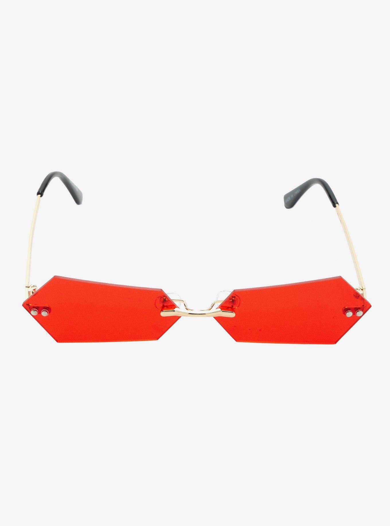 Red Hexagon Sunglasses, , alternate