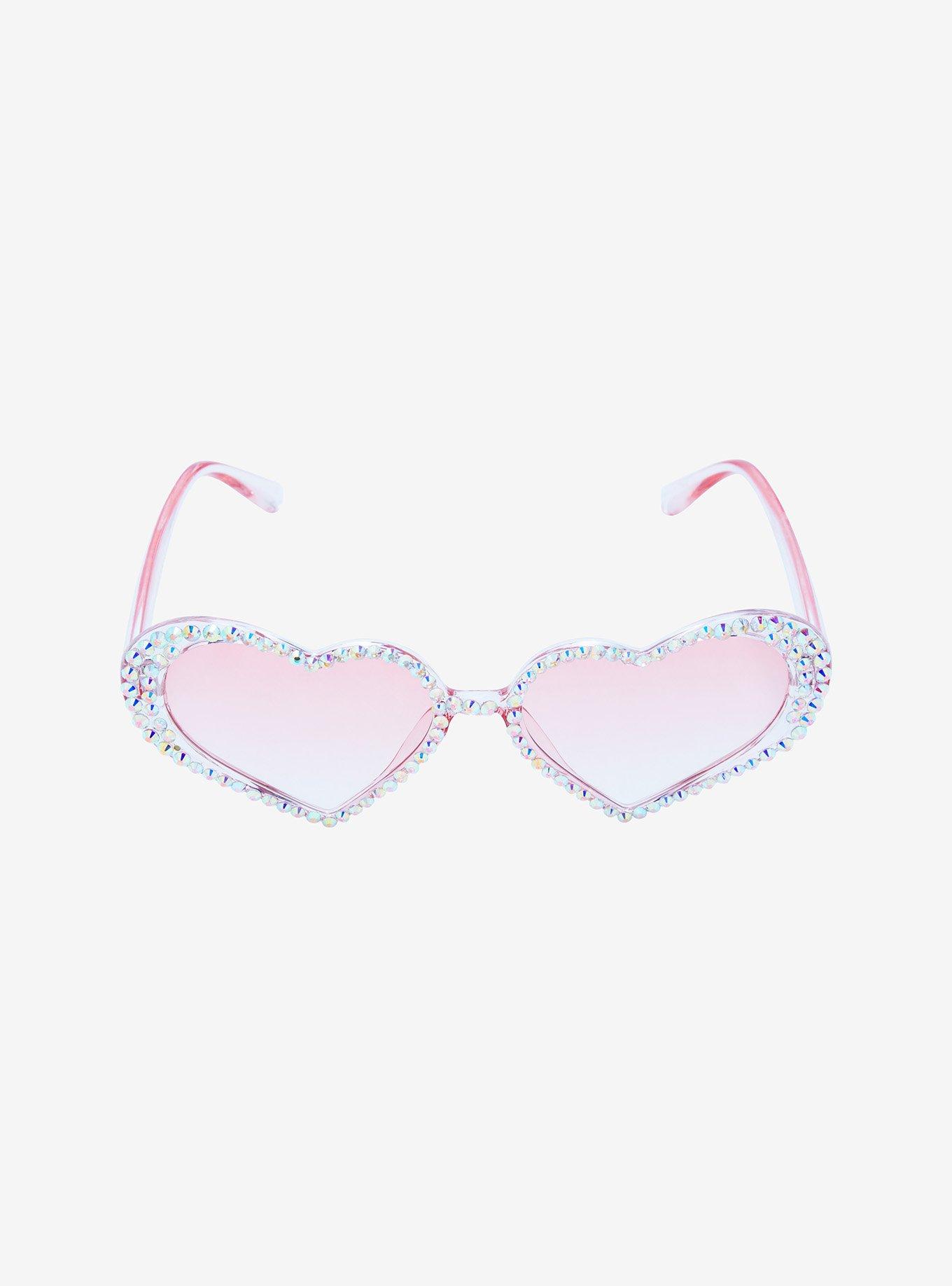 Pink Bling Heart Sunglasses, , alternate