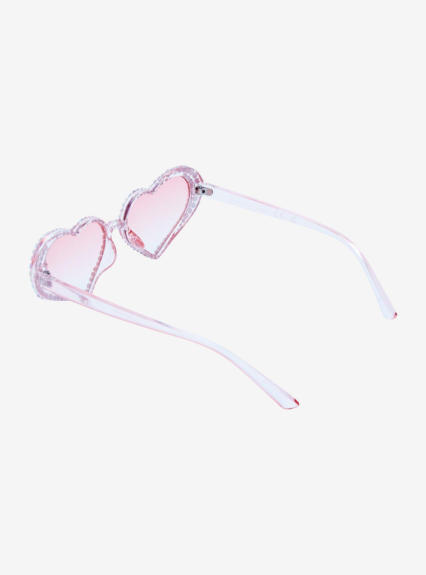 Pink Bling Heart Sunglasses, , alternate