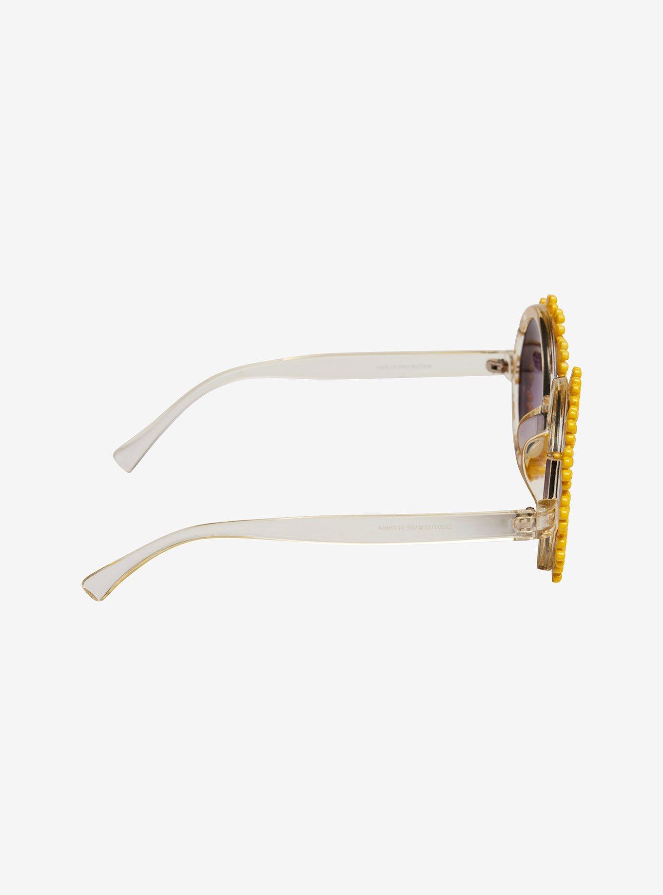 Yellow Daisy Round Sunglasses, , alternate