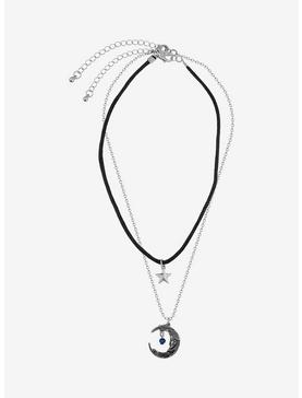 Crescent Moon Star Choker Necklace Set, , hi-res