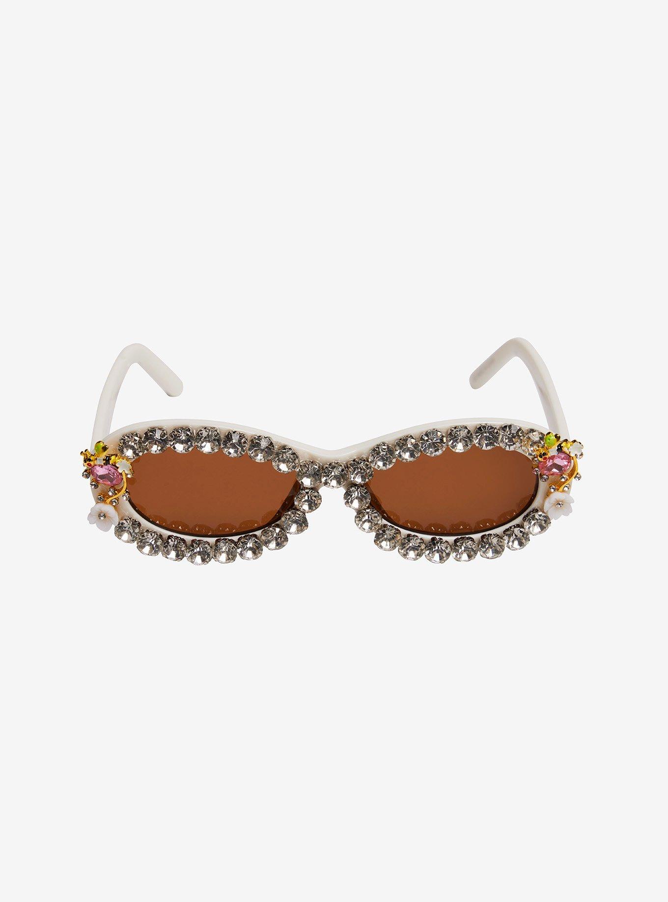 Rhinestone Honeybees Sunglasses, , alternate