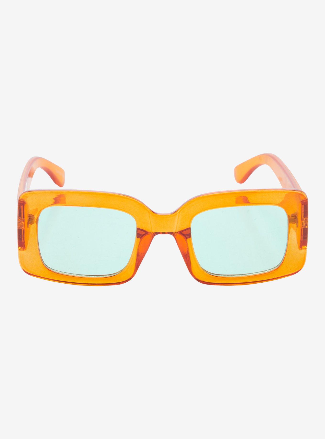 Orange Rectangular Sunglasses, , alternate
