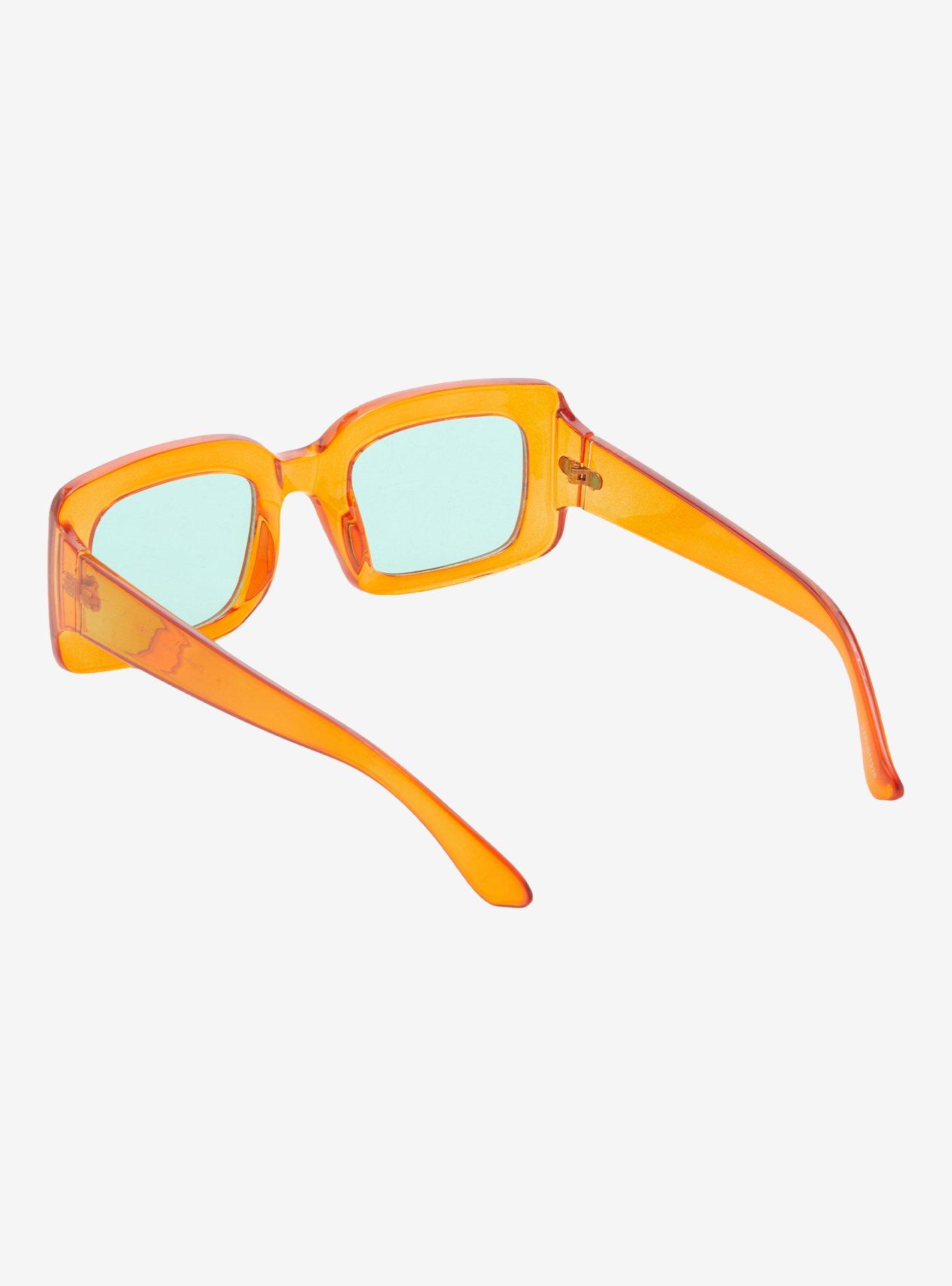 Orange Rectangular Sunglasses, , alternate