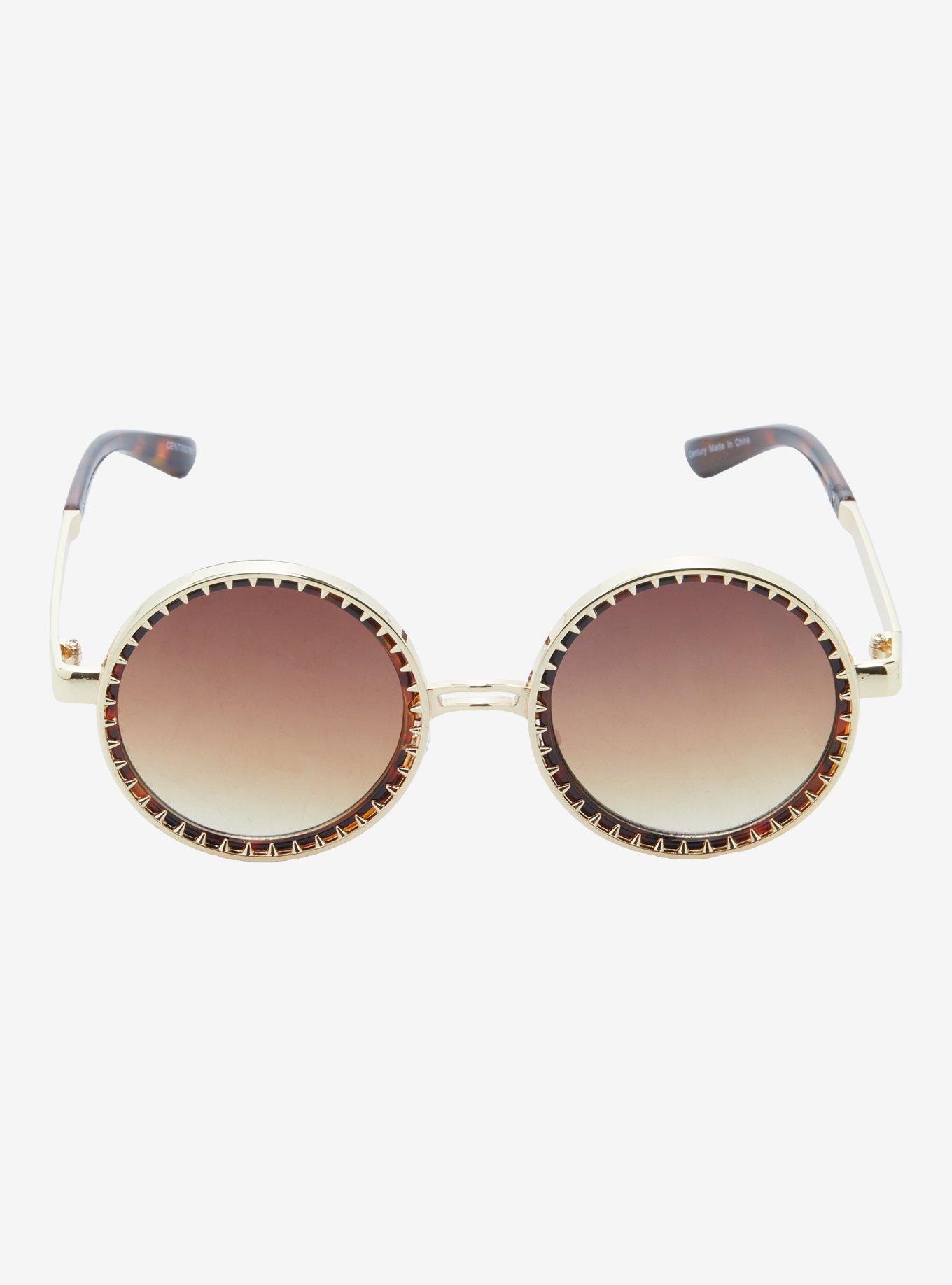 Brown Round Sunglasses, , hi-res