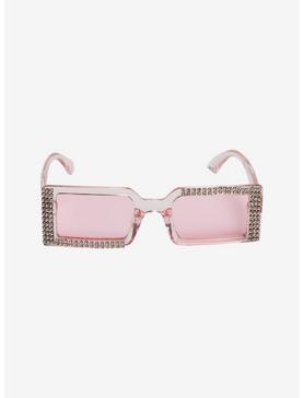 Pink Bling Rectangle Sunglasses, , hi-res