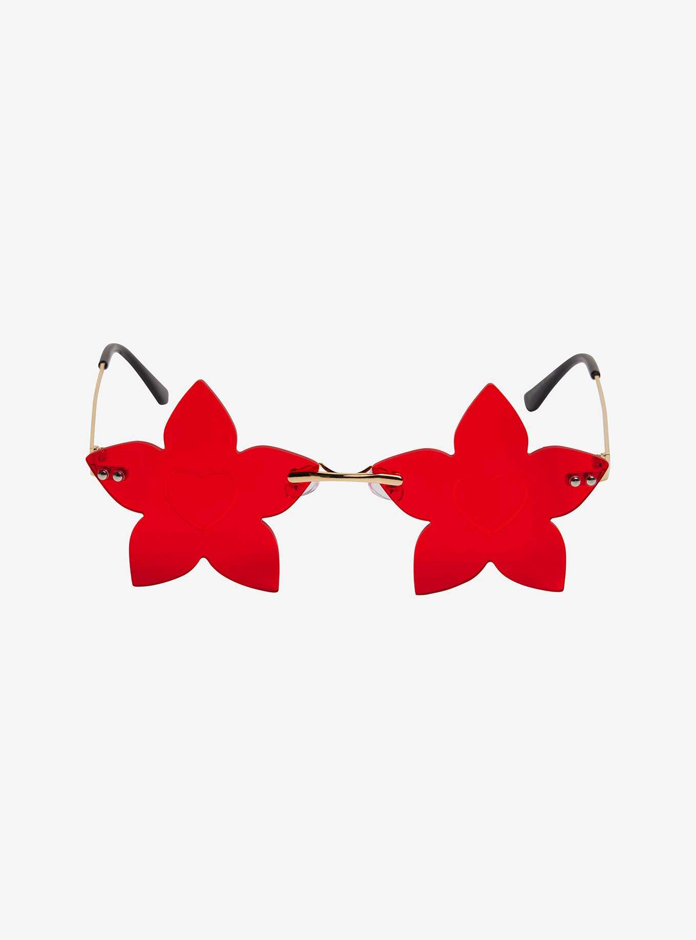 Red Flowers & Hearts Sunglasses, , hi-res