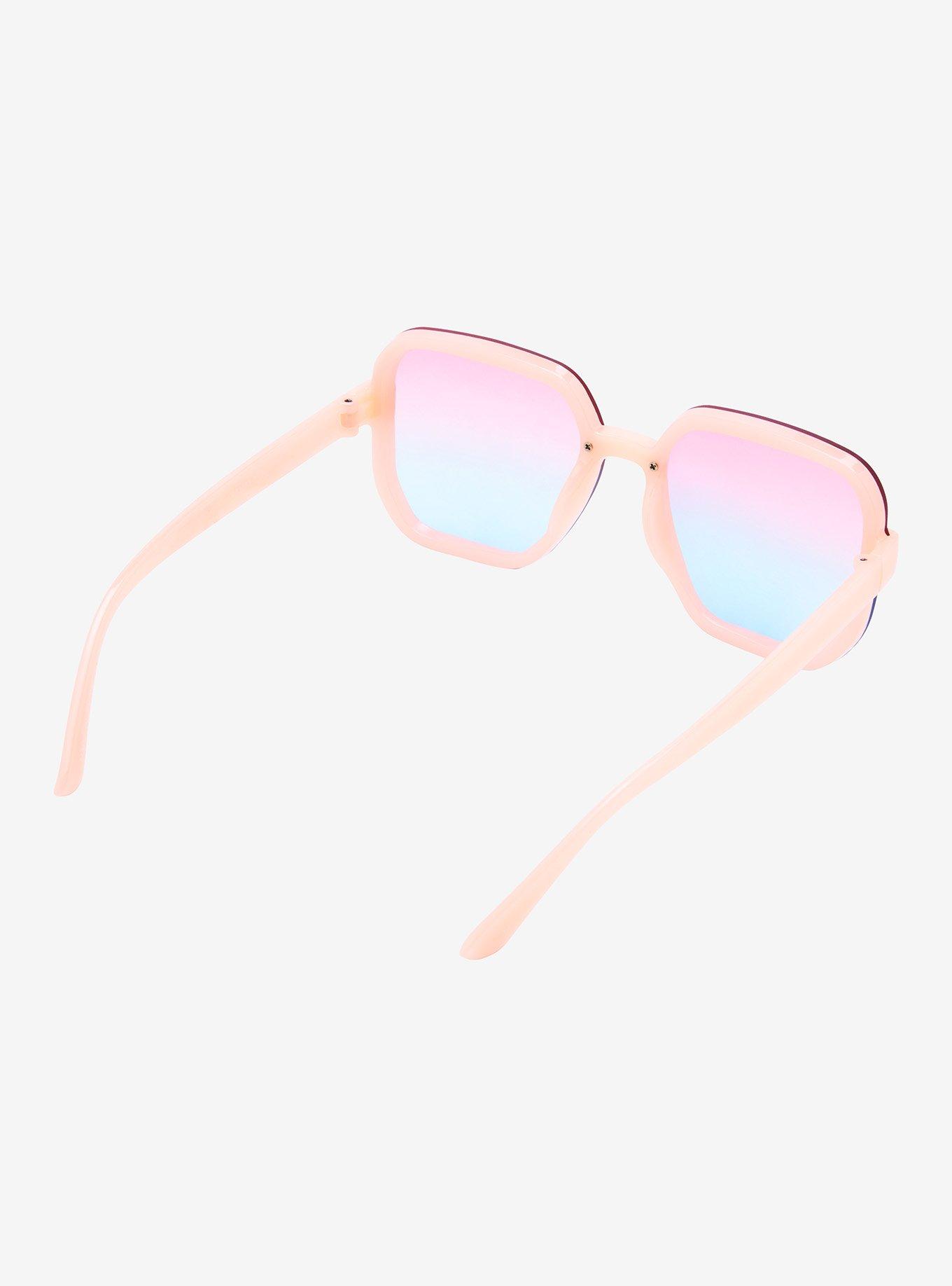 Pastel Pink & Purple Gradient Square Sunglasses, , alternate