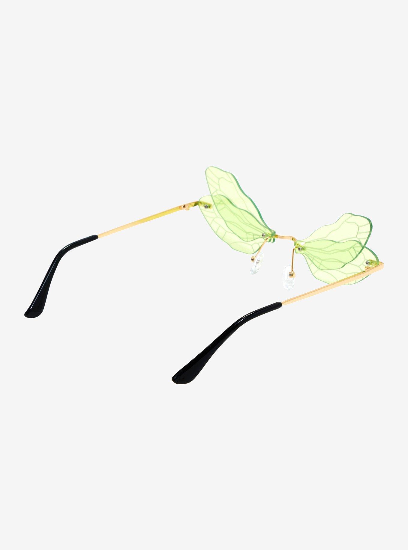 Green Butterfly Wing Sunglasses, , alternate