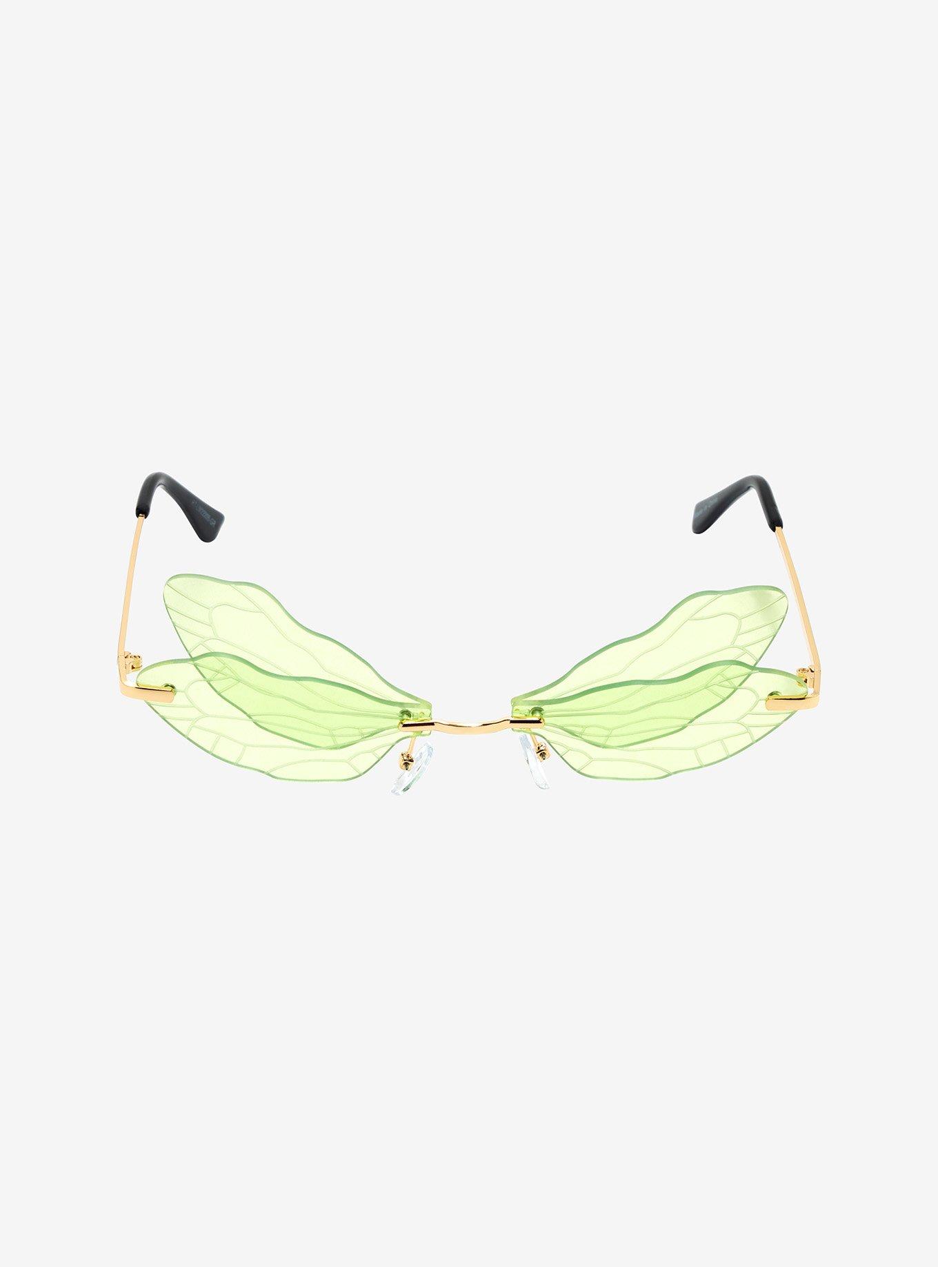 Green Butterfly Wing Sunglasses, , alternate