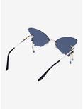 Black Butterfly Gem Drop Sunglasses, , alternate
