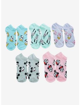 Plus Size Disney Mickey Mouse And Friends Classic No-Show Socks 5 Pair, , hi-res