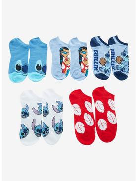 Disney Lilo & Stitch Duo Chillin' No-Show Socks 5 Pair, , hi-res