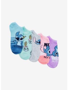 Plus Size Disney Lilo & Stitch Phrases No-Show Socks 5 Pair, , hi-res