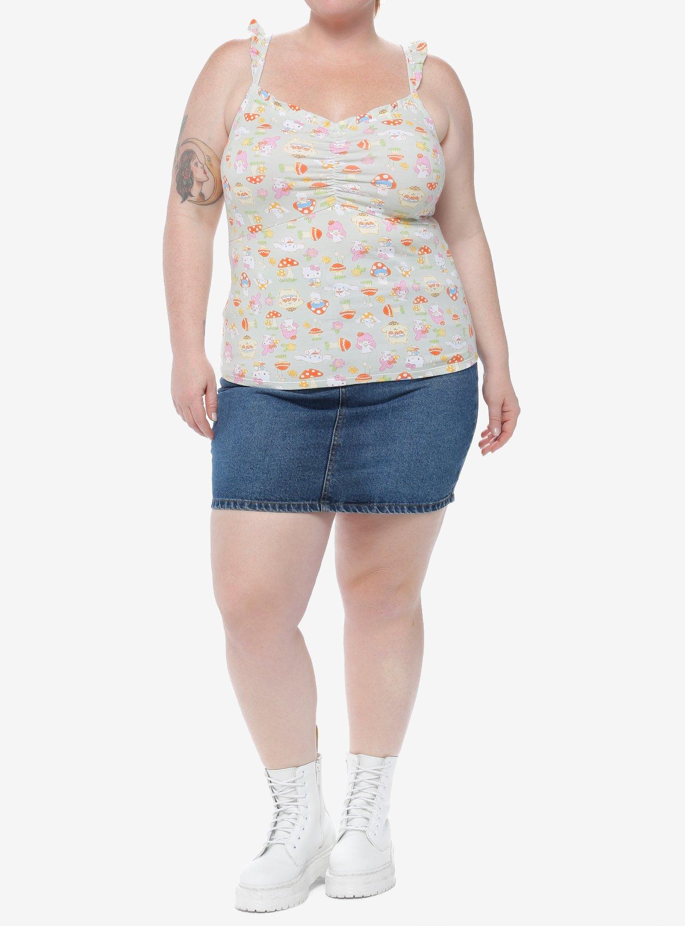 Hello Kitty And Friends Mushroom Ruffle Girls Cami Plus Size, MULTI, alternate