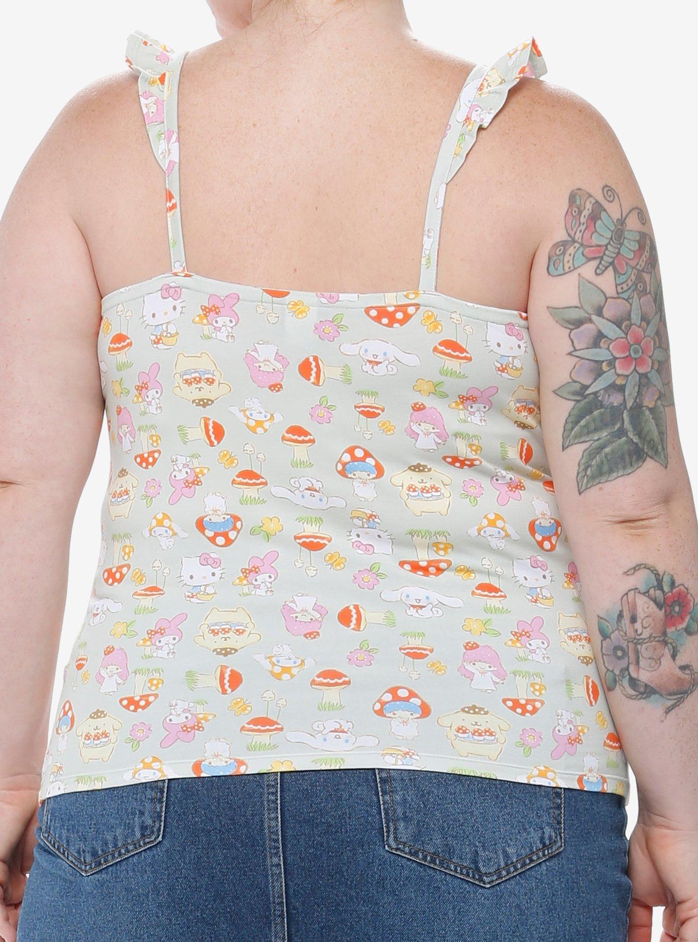Hello Kitty And Friends Mushroom Ruffle Girls Cami Plus Size, MULTI, alternate