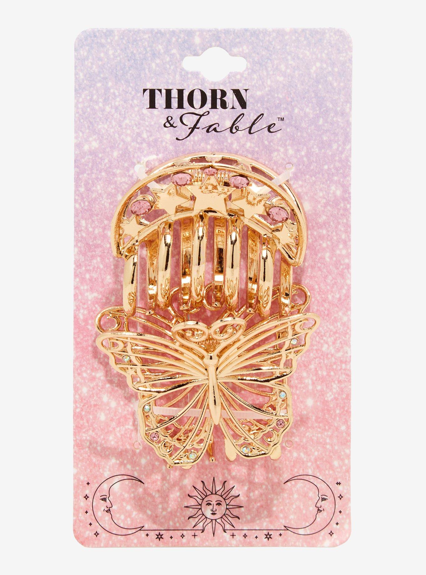 Thorn & Fable Butterfly Star Claw Hair Clip Set, , alternate