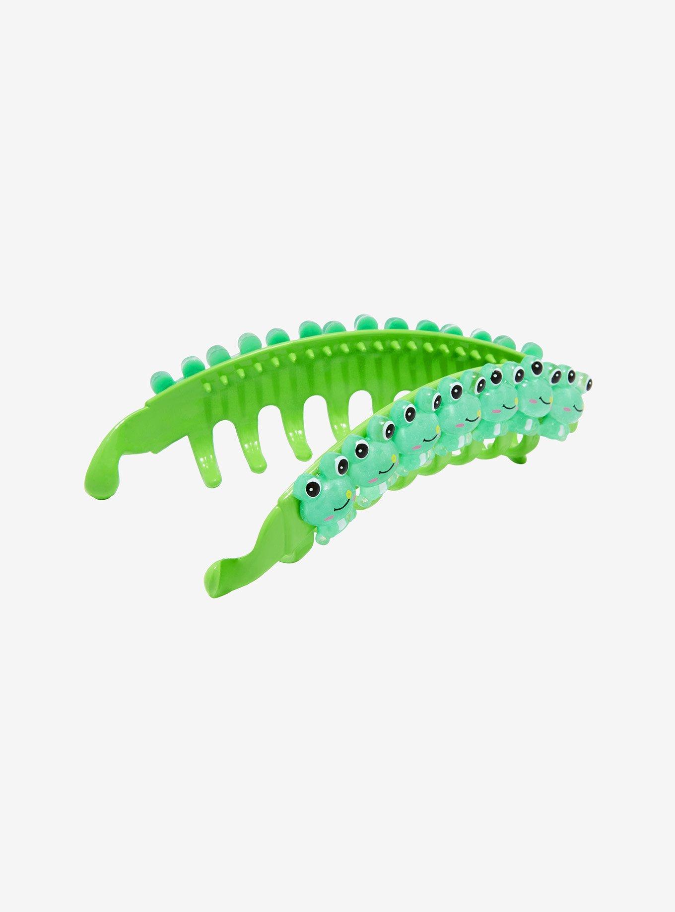 Green Frog Banana Claw Hair Clip, , alternate