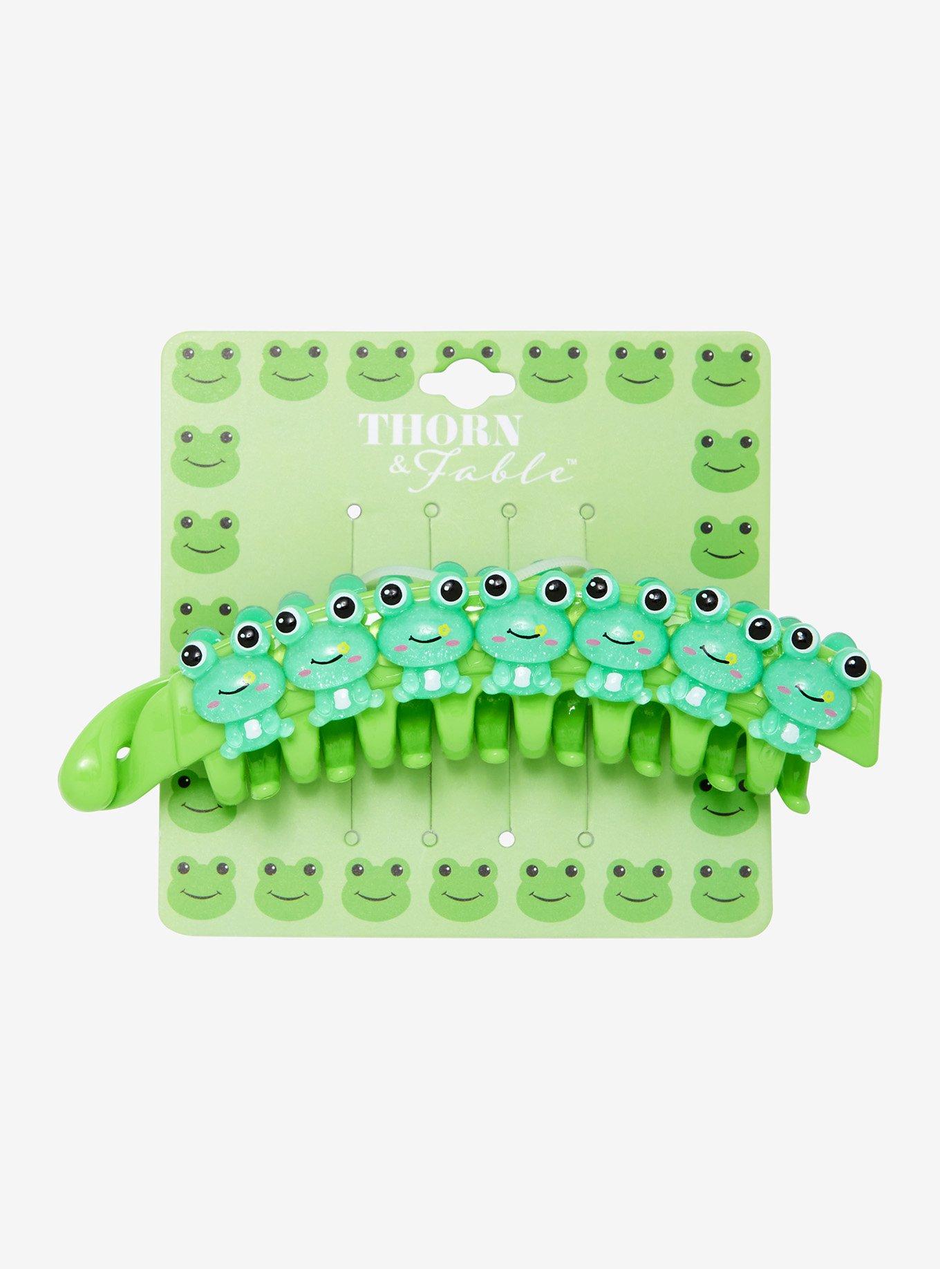 Green Frog Banana Claw Hair Clip, , alternate