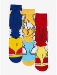 Plus Size Sonic The Hedgehog Characters Crew Socks 3 Pair, , alternate