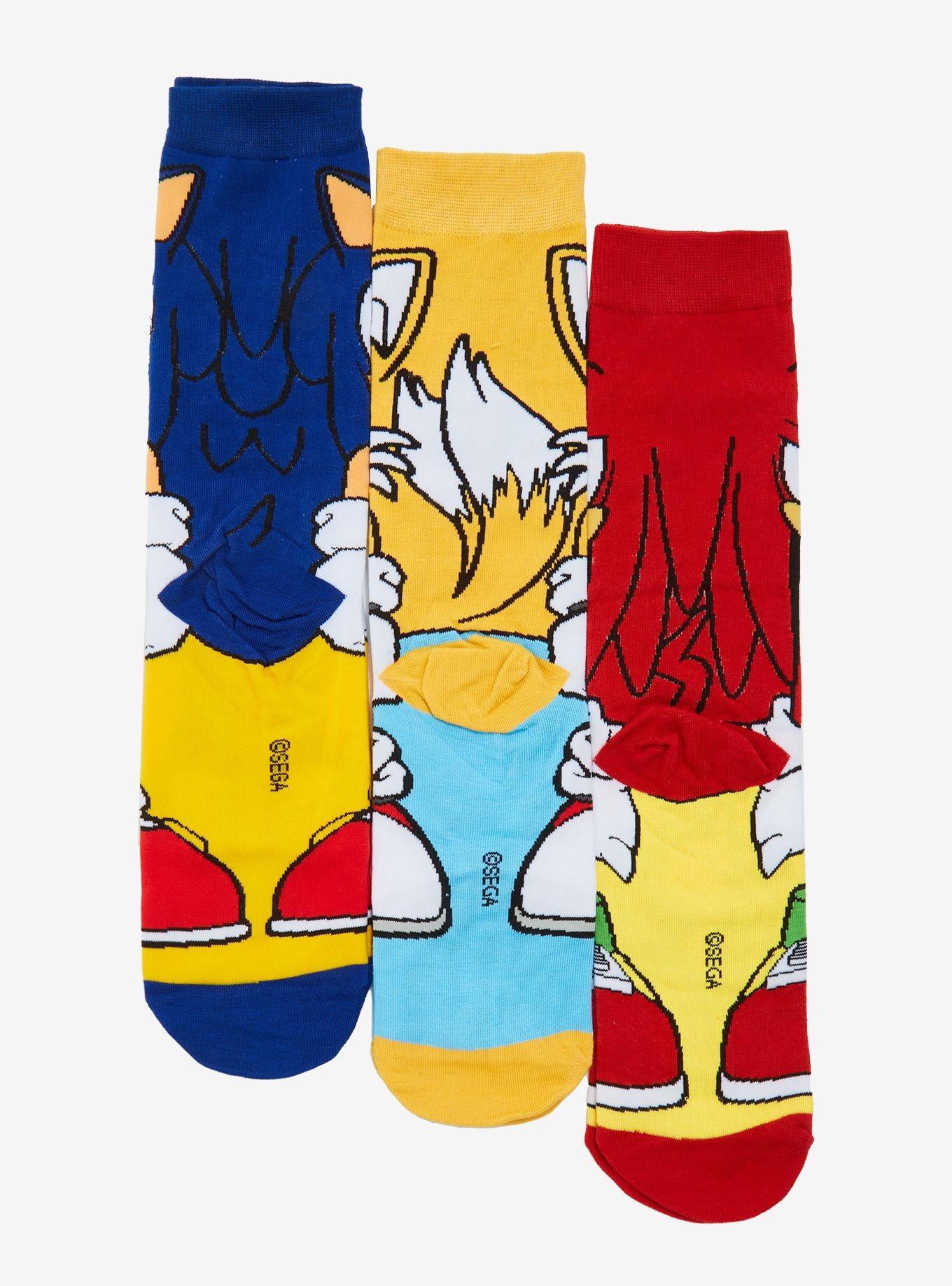 Sonic The Hedgehog Characters Crew Socks 3 Pair, , alternate