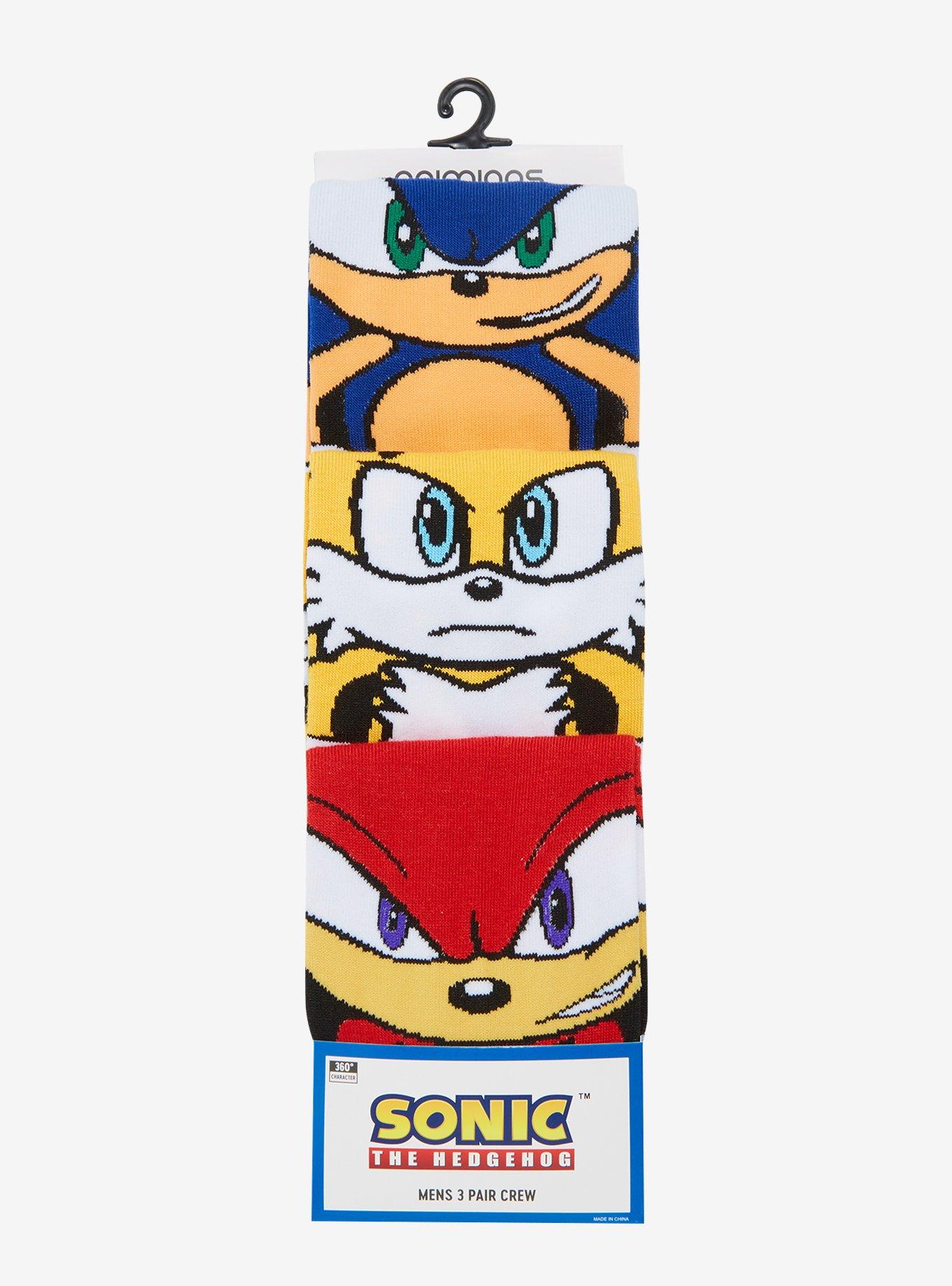Sonic The Hedgehog Characters Crew Socks 3 Pair, , alternate