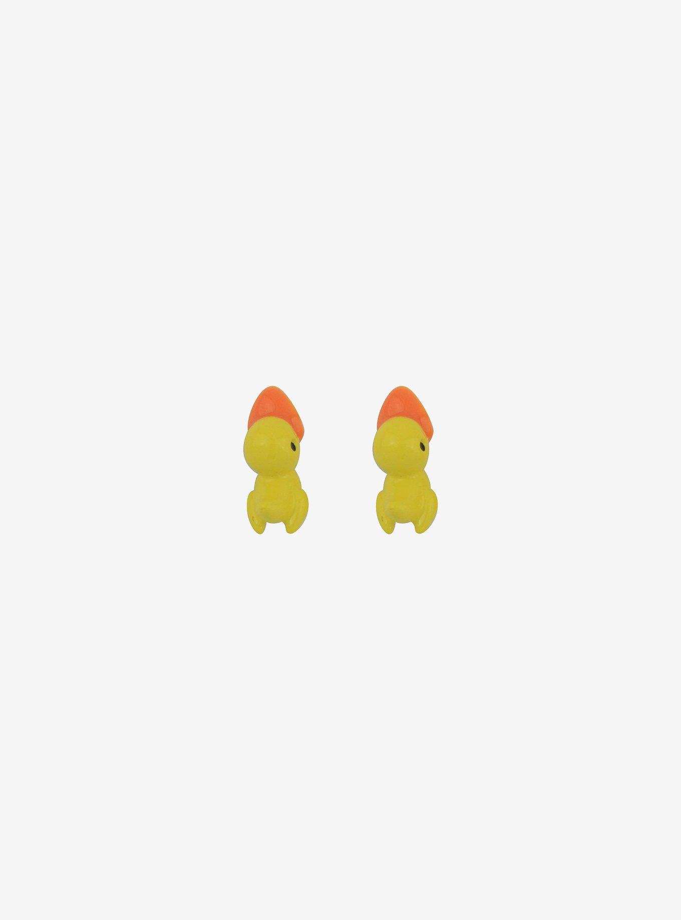 Yellow Duck Biting Earrings, , alternate