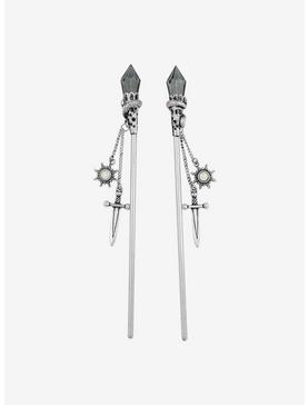 Crystal Wand Sword Hair Stick Set, , hi-res