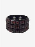 Black & Red Splatter Pyramid Cuff Bracelet, , alternate