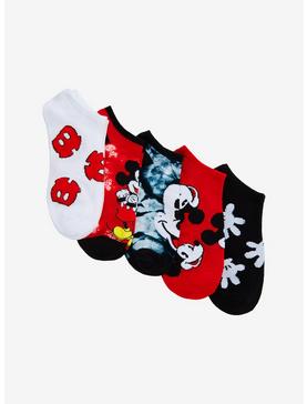 Plus Size Disney Classic Mickey Mouse Tie-Dye No-Show Socks 5 Pair, , hi-res