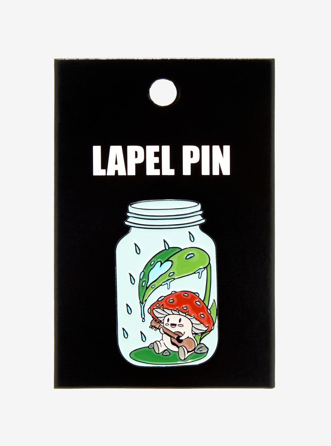 Mushroom Mason Jar Enamel Pin, , alternate