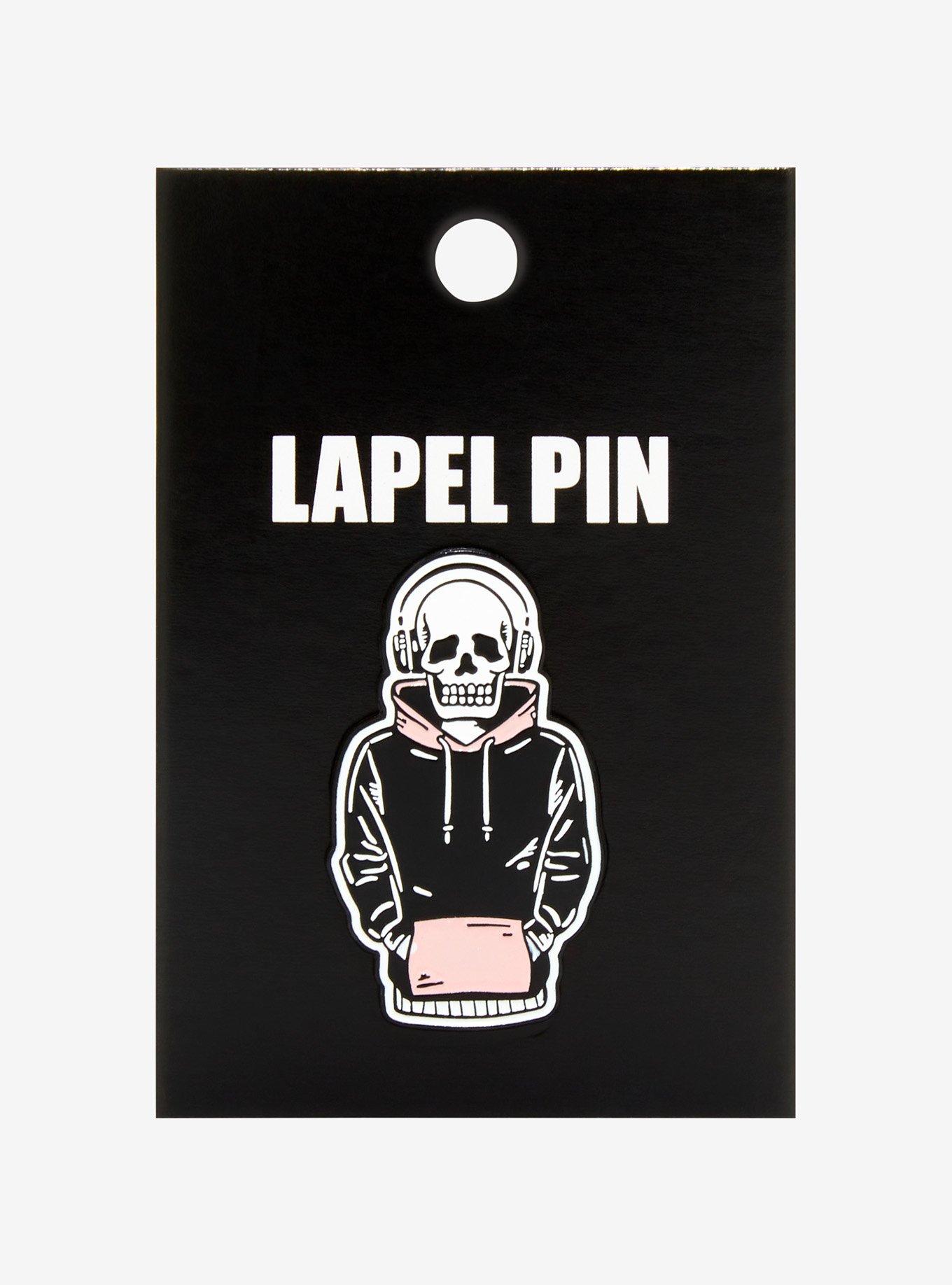 Skeleton Chilling Enamel Pin, , alternate