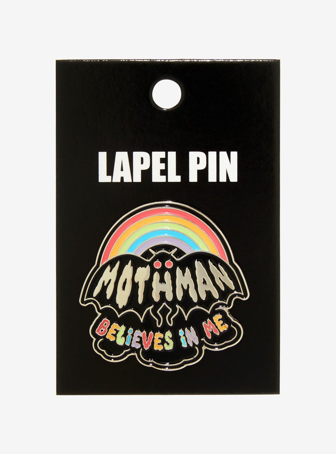 Mothman Rainbow Enamel Pin, , alternate