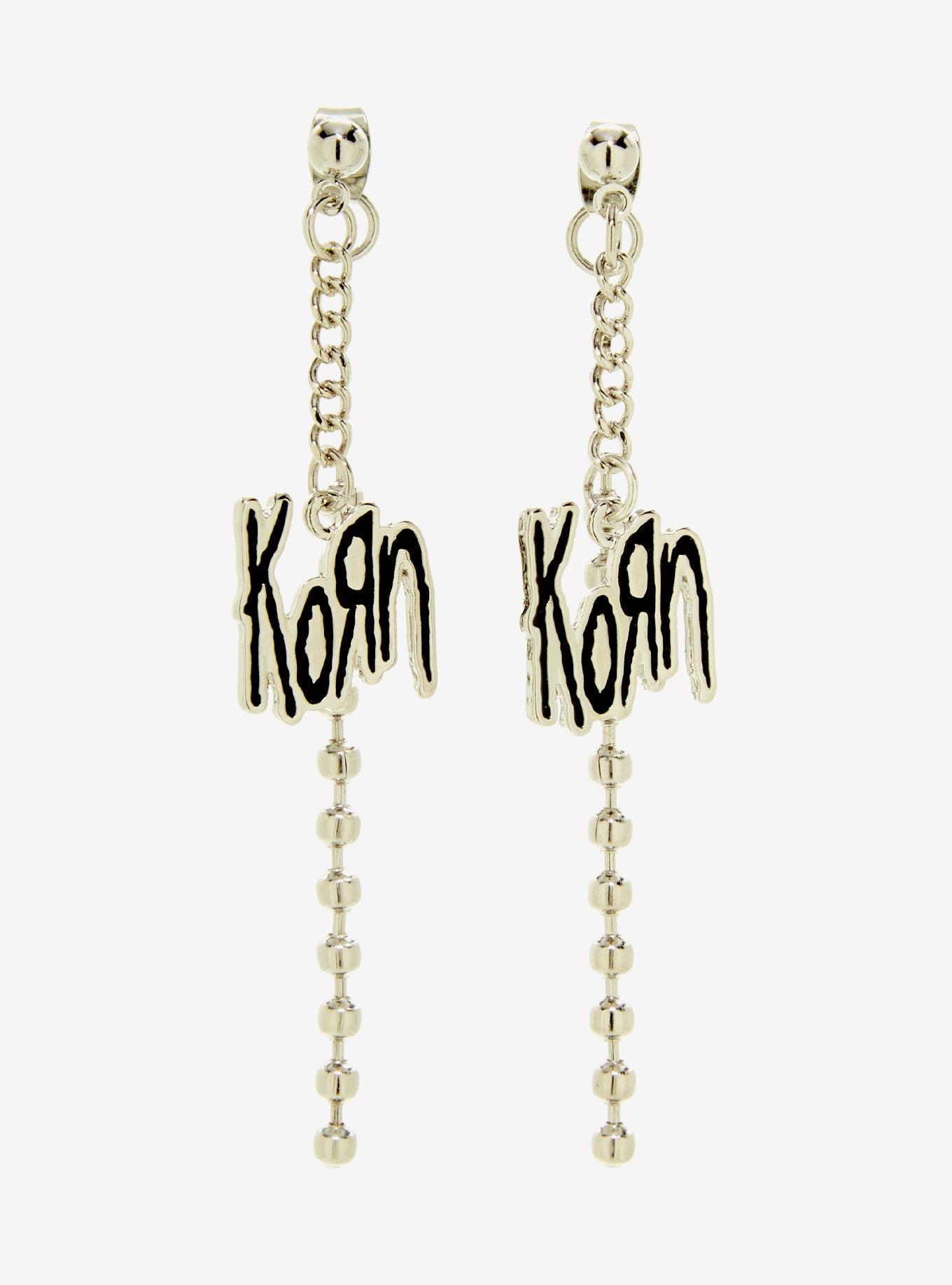 Korn Ball Chain Front/Back Earrings, , alternate