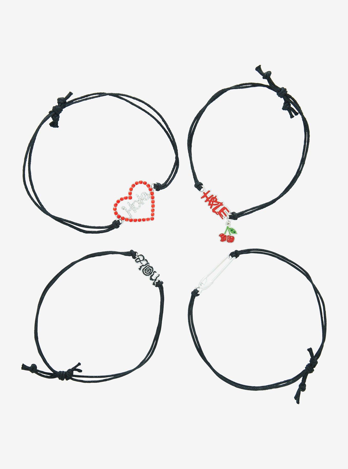 Hole Charm Cord Bracelet Set, , alternate
