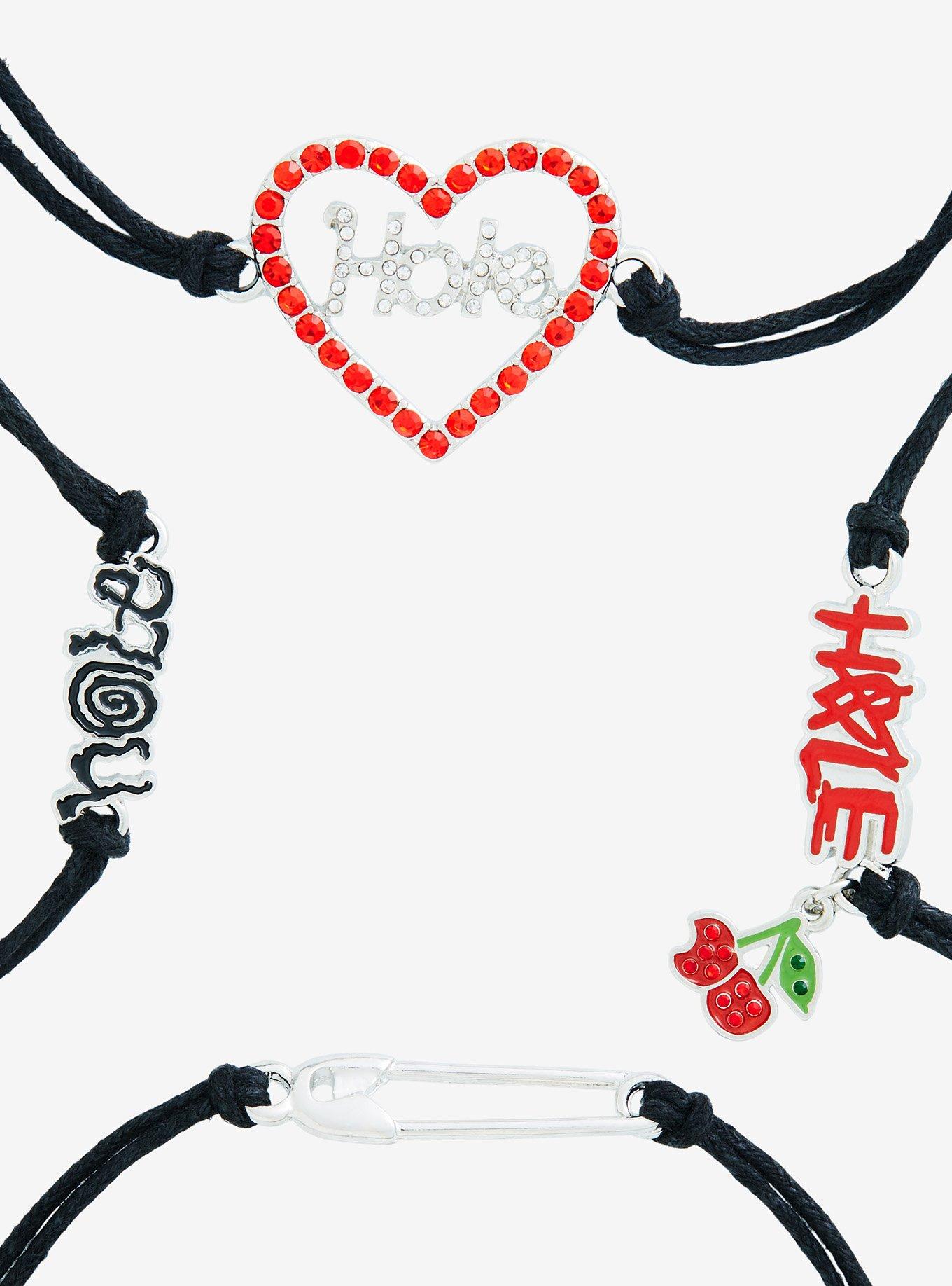 Hole Charm Cord Bracelet Set, , alternate