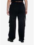 Black Suspender Carpenter Pants Plus Size, BLACK, alternate